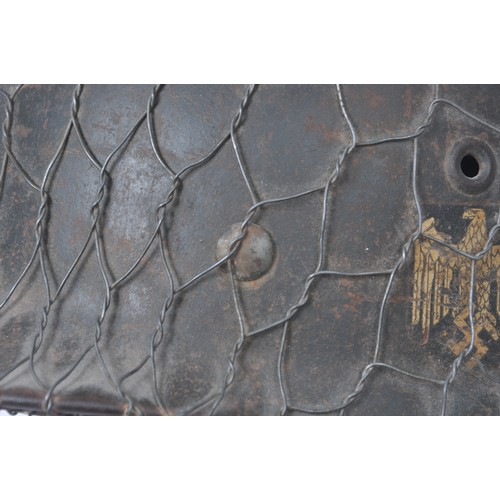 169 - WW2 German Chickenwire Camouflage Single Decal Army M40 Helmet. German M40 combat helmet with full b... 