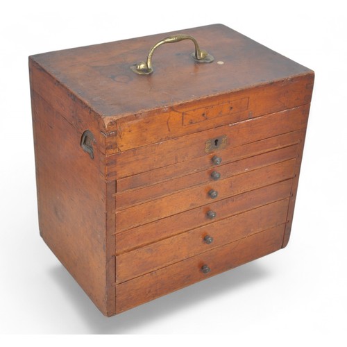 33 - Victorian Era Mahogany Dentists Cabinet/Medal Collectors Chest. Used to house an old medal collectio... 