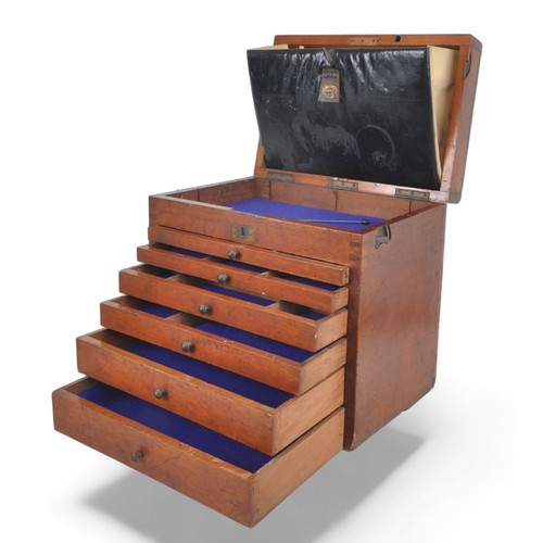 33 - Victorian Era Mahogany Dentists Cabinet/Medal Collectors Chest. Used to house an old medal collectio... 