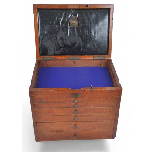 33 - Victorian Era Mahogany Dentists Cabinet/Medal Collectors Chest. Used to house an old medal collectio... 