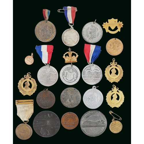 4 - Quantity Of Commemorative Medallions & Coins. Comprising white metal Great Exhibition medallion,... 