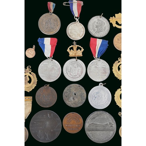 4 - Quantity Of Commemorative Medallions & Coins. Comprising white metal Great Exhibition medallion,... 