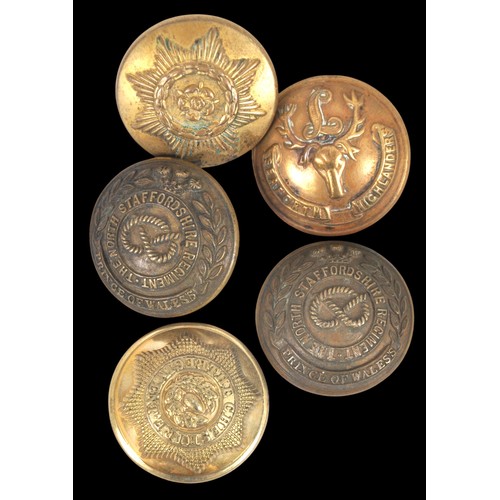 1 - Quantity Of Various Military Buttons. Including Seaforth Highlanders , Scots Guards , East Yorks ,No... 