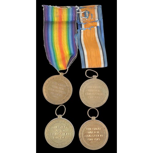 17 - Four Victory Medals South Irish Horse , Liverpool Regt, Cheshire Regt, ASC ( Minus Silver War, Ribbo... 