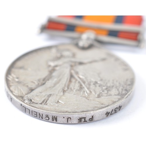 14 - Army Ordnance Corps Queens South Africa Medal , One Clasp Cape Colony. Recip. '4374 PTE J.McNeill A.... 