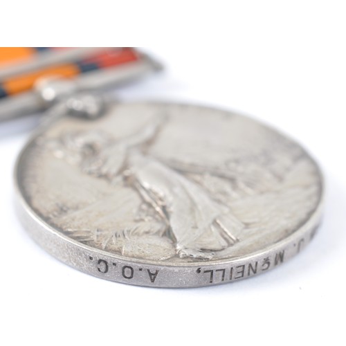14 - Army Ordnance Corps Queens South Africa Medal , One Clasp Cape Colony. Recip. '4374 PTE J.McNeill A.... 