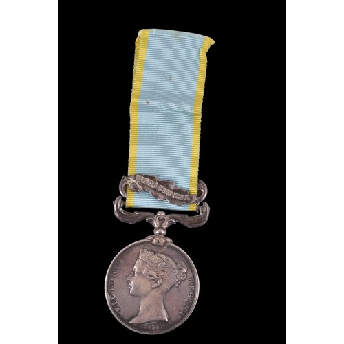 30 - Crimea Medal 1854/56 East Devonshires With One Clasp Sebastopol. 3956 Pvt B.Waller 1st Batt. 20th Re... 