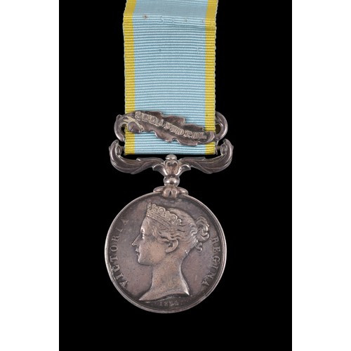 30 - Crimea Medal 1854/56 East Devonshires With One Clasp Sebastopol. 3956 Pvt B.Waller 1st Batt. 20th Re... 