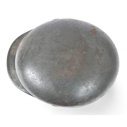170 - WW2 German M40 Luftwaffe Camouflage Helmet Named 'Reinbold'. . A heavily worn German M40 three colou... 