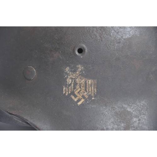 171 - WW2 German M40 Single Decal Army Helmet named 'Hormann'. An M40 single decal army combat helmet comp... 