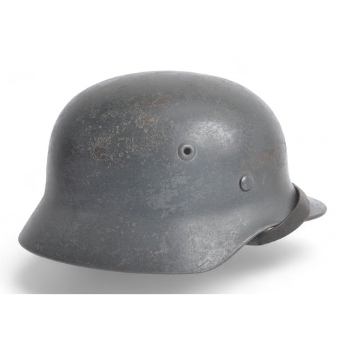 172 - Luftwaffe M40 Helmet With Soldiers Names . A German M40 Luftwaffe helmet with decal removed & or... 