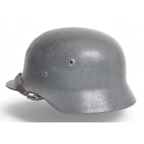 172 - Luftwaffe M40 Helmet With Soldiers Names . A German M40 Luftwaffe helmet with decal removed & or... 