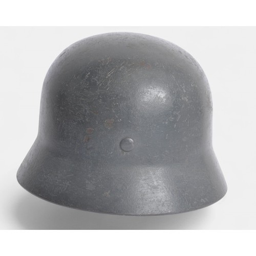 172 - Luftwaffe M40 Helmet With Soldiers Names . A German M40 Luftwaffe helmet with decal removed & or... 