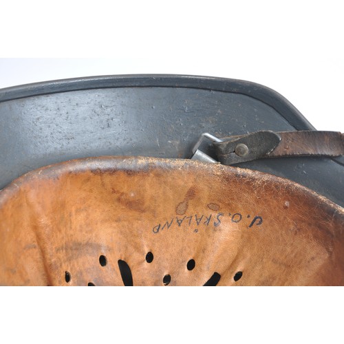 172 - Luftwaffe M40 Helmet With Soldiers Names . A German M40 Luftwaffe helmet with decal removed & or... 