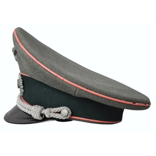 174 - Panzer Officers Peaked Cap & Insignia With Provenance. A very nice grouping reputedly from the s... 