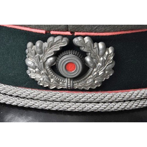 174 - Panzer Officers Peaked Cap & Insignia With Provenance. A very nice grouping reputedly from the s... 