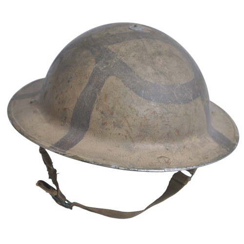 118 - WW2 British Malta Camouflage Helmet Attributed To A   Devonshire Regiment Officer. Scarce 'rubble' c... 