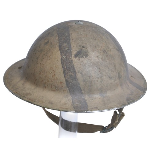 118 - WW2 British Malta Camouflage Helmet Attributed To A   Devonshire Regiment Officer. Scarce 'rubble' c... 