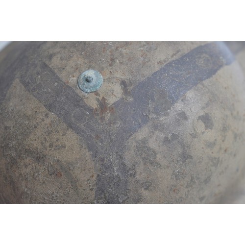 118 - WW2 British Malta Camouflage Helmet Attributed To A   Devonshire Regiment Officer. Scarce 'rubble' c... 