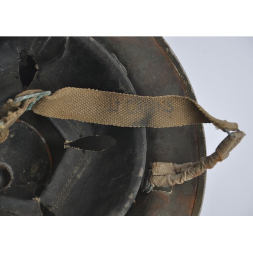 118 - WW2 British Malta Camouflage Helmet Attributed To A   Devonshire Regiment Officer. Scarce 'rubble' c... 