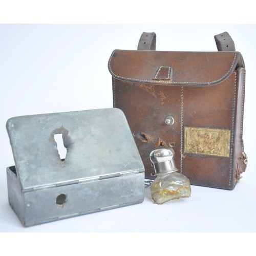 76 - Cavalry Officers Bullet Damaged Ration Box this part of the cavalry equipment as purchased by office... 