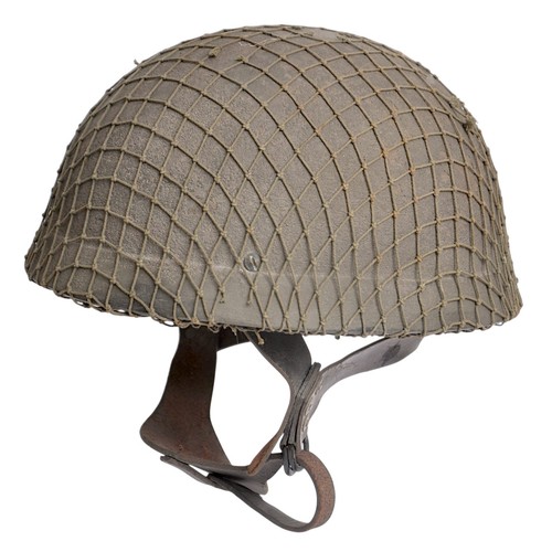 132 - WW2 British Fibre Rim Paratrooper Helmet With camouflage Net & 1942 Date. Rare example of the ea... 