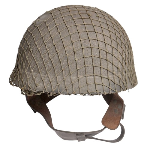 132 - WW2 British Fibre Rim Paratrooper Helmet With camouflage Net & 1942 Date. Rare example of the ea... 