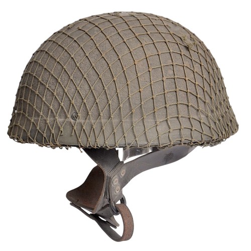 132 - WW2 British Fibre Rim Paratrooper Helmet With camouflage Net & 1942 Date. Rare example of the ea... 