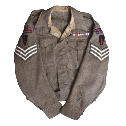 133 - A named WW2 Royal Marines Commando Battledress Dated 1942. Untouched battledress with 'ROYAL MARINES... 