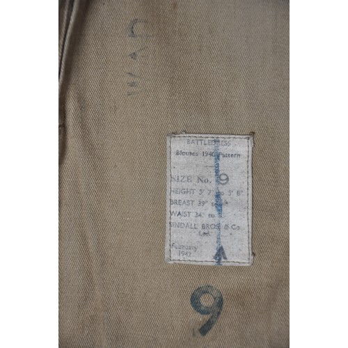 133 - A named WW2 Royal Marines Commando Battledress Dated 1942. Untouched battledress with 'ROYAL MARINES... 