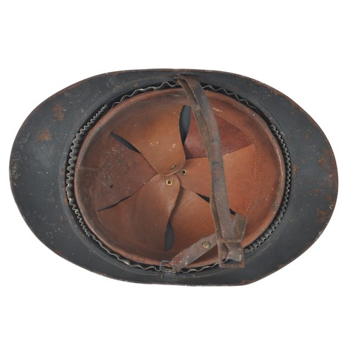 45 - WW1 French Infantry M15 Adrian Helmet. French standard combat helmet with flaming grenade for infant... 