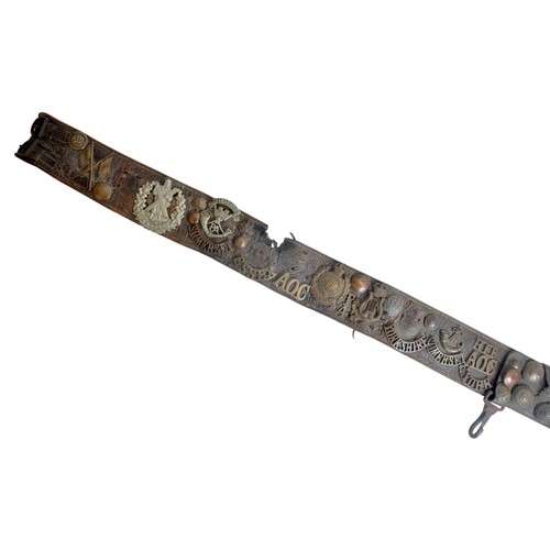78 - WW1 British Army Trophy Belt. A good well used example of a British Soldiers souvenir or trophy belt... 