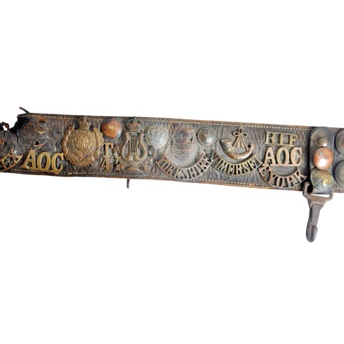 78 - WW1 British Army Trophy Belt. A good well used example of a British Soldiers souvenir or trophy belt... 