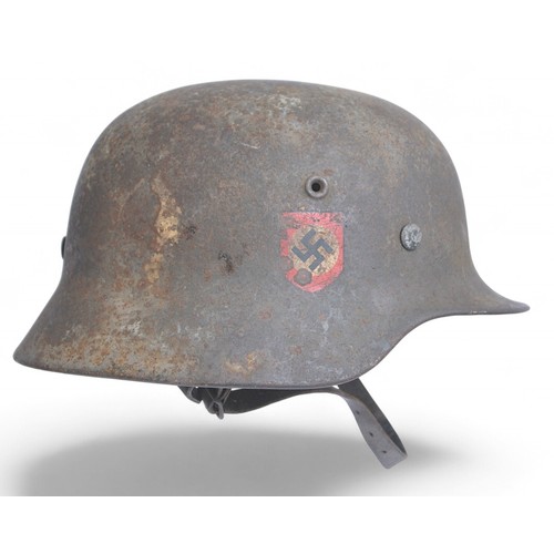173 - German M40 Double Decal Police Helmet With Name To Liner. A fresh to the collectors market M40 doubl... 