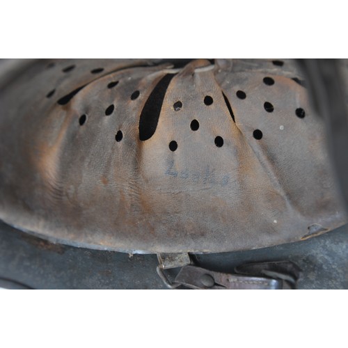 173 - German M40 Double Decal Police Helmet With Name To Liner. A fresh to the collectors market M40 doubl... 