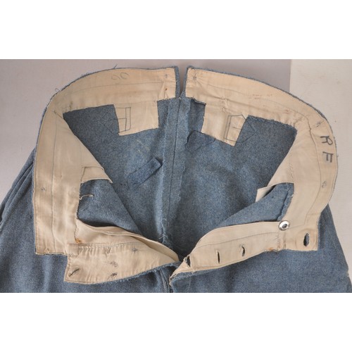 48 - WW1 French M15 Yellow Piped Infantry Breeches. Tapered button closed bottoms for wear with puttees ,... 