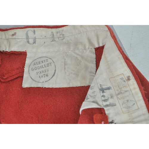 50 - WW1 French Infantry Trousers with markings to the 68th Infantry Regiment ( 68 De Ligne ) . As worn 1... 