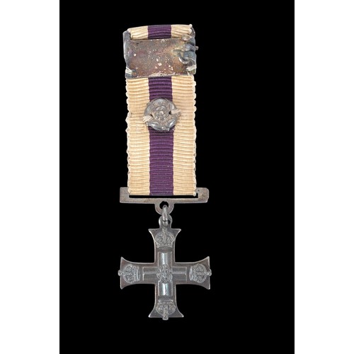 35 - Great War Miniature Military Cross With Rosette , Hampshire Regiment / Artists Rifles.  Engraved to ... 