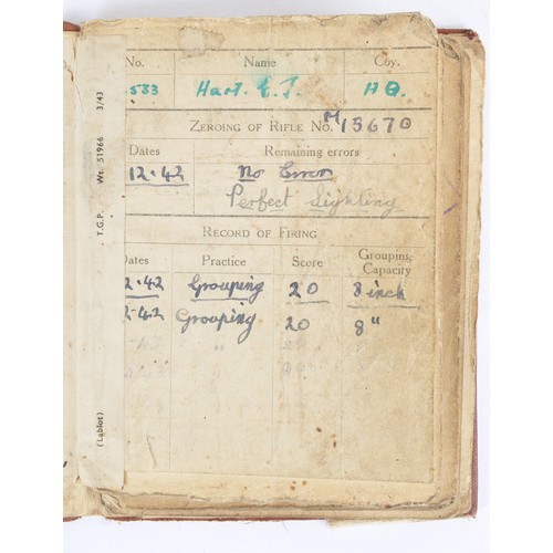 127 - D-Day 6/6/44 Parachute Regiment Grouping Of Paybook & Para Regiment Economy Cap Badge. A British... 