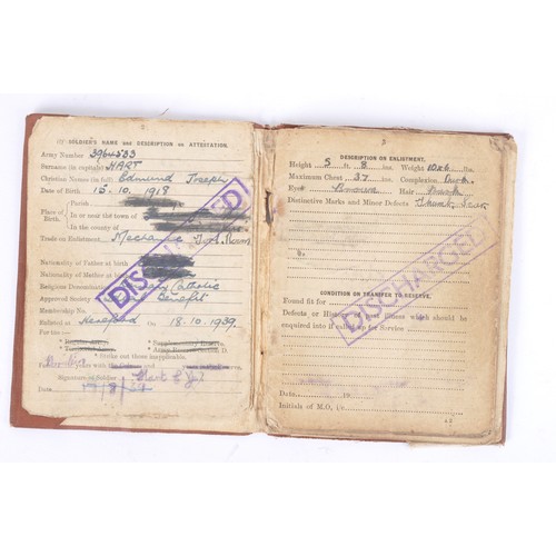 127 - D-Day 6/6/44 Parachute Regiment Grouping Of Paybook & Para Regiment Economy Cap Badge. A British... 