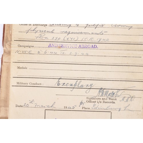 127 - D-Day 6/6/44 Parachute Regiment Grouping Of Paybook & Para Regiment Economy Cap Badge. A British... 