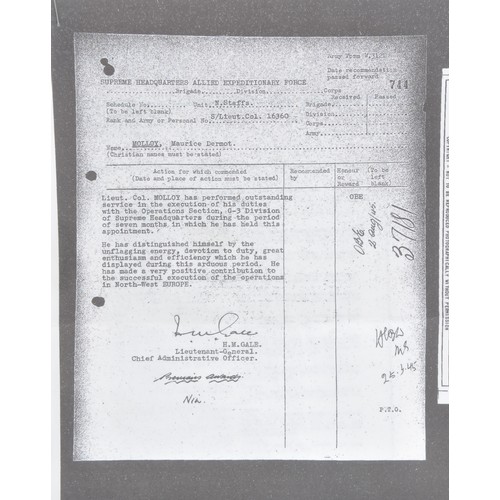 130 - D-Day Operation Overlord Interest North Staffs Officer Helmet - Attached G-3 Division Supreme Headqu... 