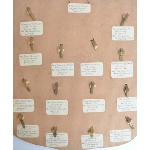 6 - Shield Mounted Cap Badge Collection Infantry Regiments. Buffs , Warwickshires, Lincolnshires, Devons... 