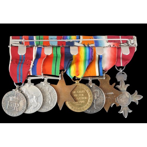 38A - MBE Great War & WW2 Medal Group Of Eight To Sir Roger Sewell Bacon. MBE medal group to Sir Roger... 