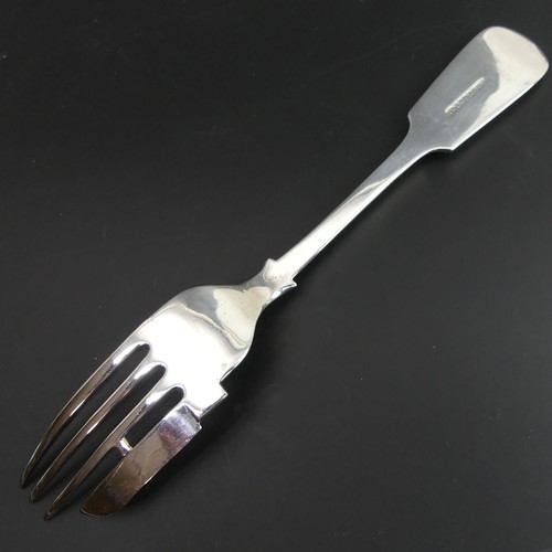 14 - Victorian silver plated oyster fork. 21cm long.