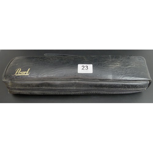 23 - Pearl NC-96ES 10-8618 Japanese silver plated flute in a hard case and with a soft outer case. Flute ... 