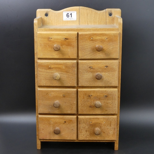 61 - An old chest of drawers for spices. 40cm high x 24.5cm wide.