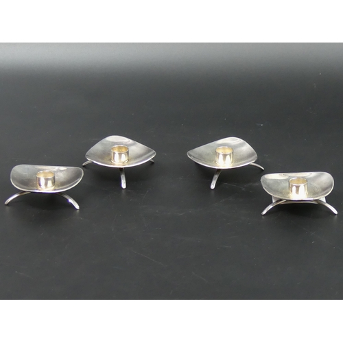 62 - A set of four Retro Cohr Denmark candle holders. 52mm wide.