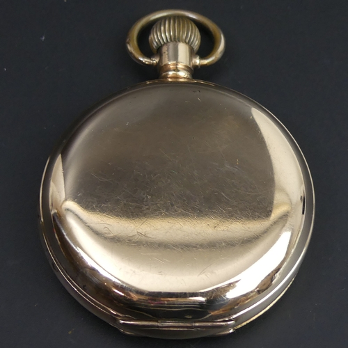 77 - The 'Angus' gold plated full hunter pocket watch. 50mm in diameter x 70mm in length.