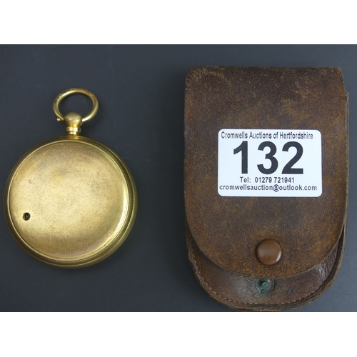 132 - Smart and Mason pocket aneroid barometer. 52mm in diameter x 74mm in length.